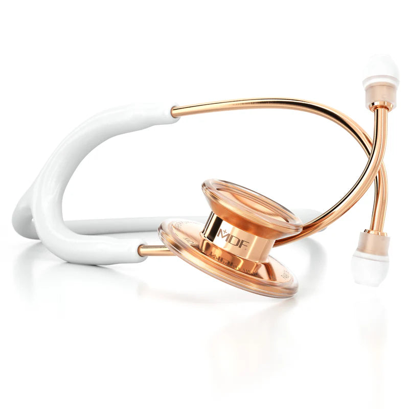 MDF MD One Adult Stethoscope - White/Rose Gold