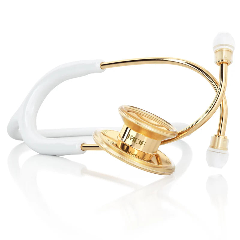 MDF MD One Adult Stethoscope - White/Gold