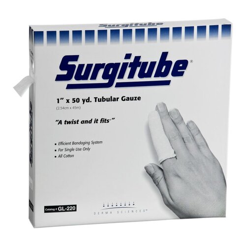 GL242 Surgitube Tubular Gauze, Size:  2P, Width: 7/8", Large fingers, toes (WHITE)