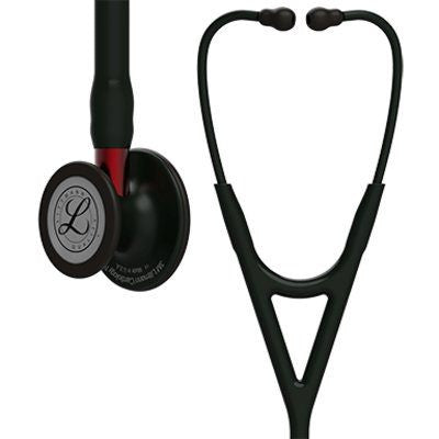 6200 Littmann Cardiology IV - Black w/ All Black & Red Stem