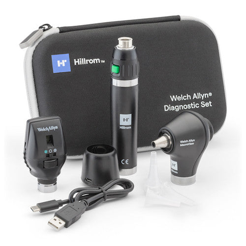 71-SM2LXU Welch Allyn 3.5V Diagnostic Set with Coaxial LED Ophthalmoscope, MacroView Basic LED Otoscope.