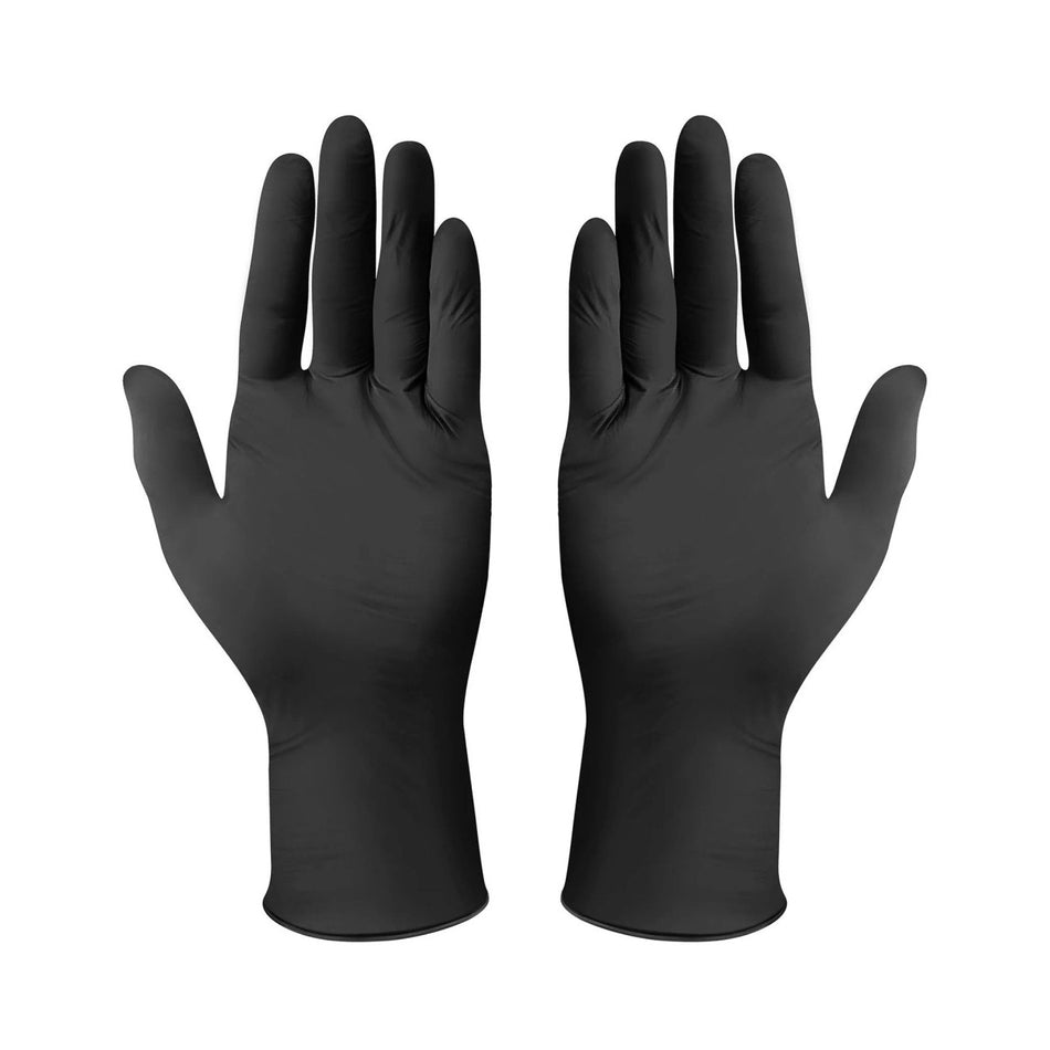 Safe-Touch Black Nitrile Exam Gloves, Powder-Free, 100's